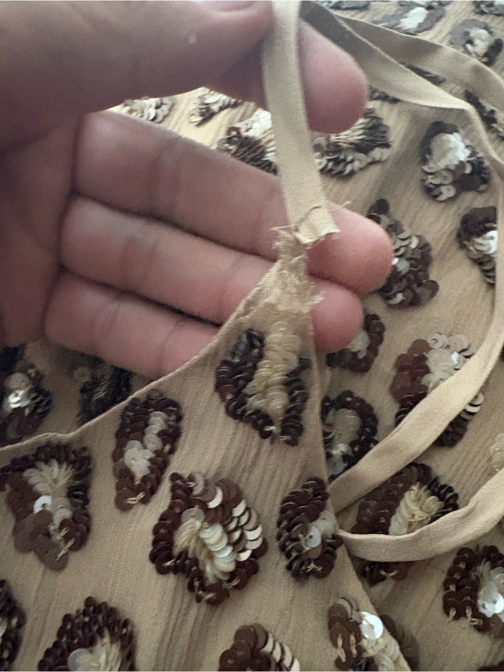 Alice + Olivia Taupe Leopard Sequin Mini Dress - Picture 7 of 7